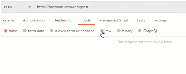 Content-Type header application/json